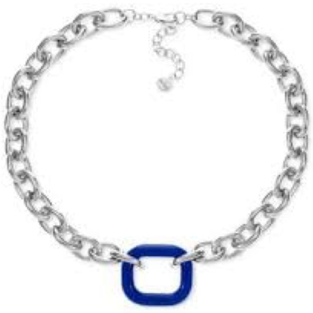 ALFANI Blue Colored Link Chain Collar Necklace, 19" & 2" extender​
